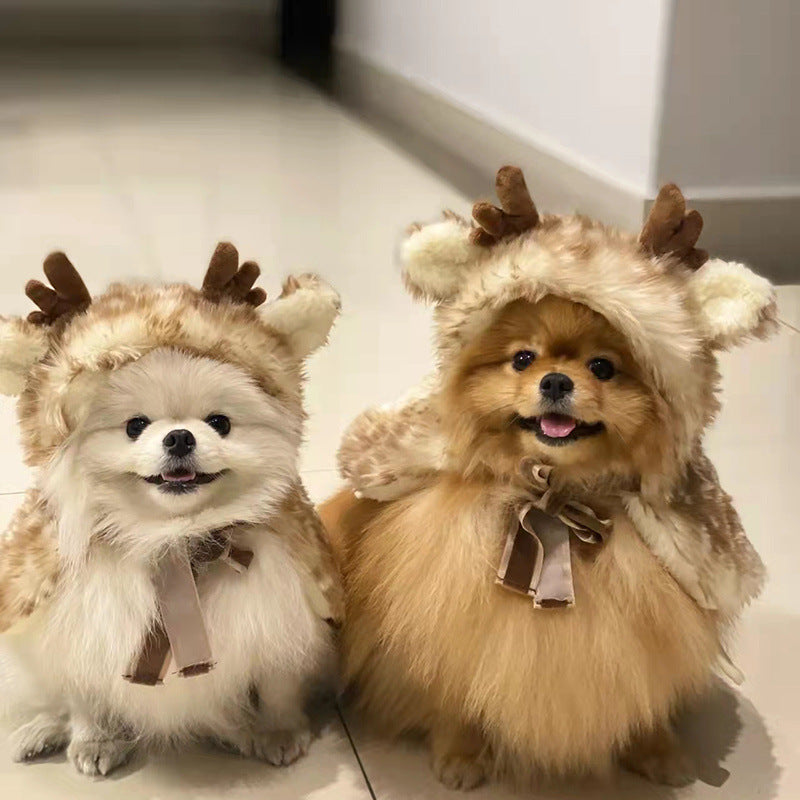 Christmas Pet Clothing Elk Cape Cloak – Velmora